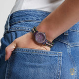 Guess Intricate Iridescent Crystals Purple Dial Purple Steel Strap Watch for Women - GW0401L4