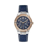 Guess Jet Setter Analog Blue Dial Blue Denim Strap Watch For Women - W0289L1