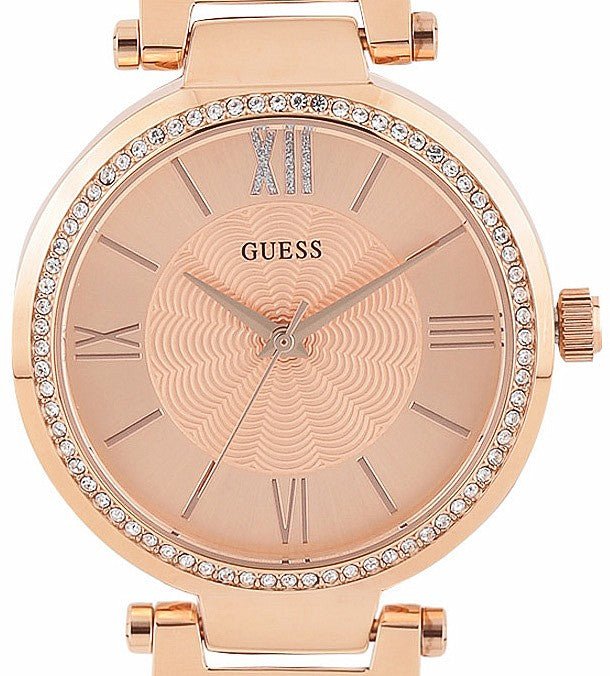Guess Soho Rose Gold Dial Stainless Steel Watch For Women Guess Soho Rose Gold Dial Stainless Steel Watch For Women
