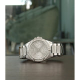 Guess Frontier Diamonds Silver Dial Silver Steel Strap Watch For Women - W1156L1