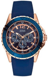 Guess Maverick Blue Dial Blue Rubber Strap Watch for Men - W0485G1