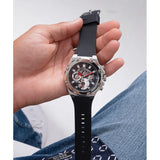 Guess Third Grear Multi Function Black Dial Black Rubber Strap Watch for Men- GW0334G1