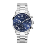 Guess Hendrix Chronograph Blue Dial Silver Steel Strap Watch for Men - W1309G1