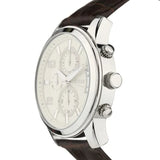 Guess Exec Chronograph White Dial Brown Leather Strap Watch For Men - W0076G2