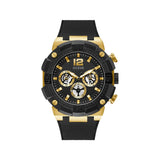 Guess Navigator Chronograph Black Dial Black Rubber Strap Watch for Men - GW0264G3