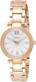 Guess Park Ave White Dial Rose Gold Steel Strap Watch for Women - W0767L3