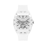 Guess Phoenix Multifunction White Dial White Rubber Strap Watch for Men - GW0203G2