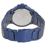 Guess Rigor Multifunction Black Dial Blue Steel Strap Watch for Men - W0218G4