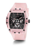 Guess Sporting Black Dial Pink Rubber Strap Watch for Men - GW0032G1