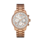 Guess Mini Surprise Analog Silver Dial Rose Gold Steel Strap Watch For Women - W0623L2