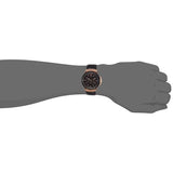 Guess Rigor Analog Black Dial Black Leather Strap Watch For Men - W0040G5