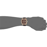 Guess Exec Chronograph Brown Dial Brown Leather Strap Watch For Men - W0076G4
