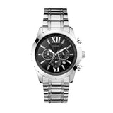 Guess Chronograph Black Dial Silver Steel Strap Watch for Men - W0193G2