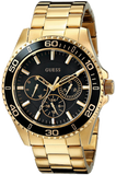 Guess BFF Multifunction Black Dial Gold Steel Strap Watch for Women - W0231L3