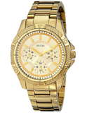 Guess Mini Phantom Diamonds Gold Dial Gold Steel Strap Watch for Women - W0235L5
