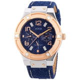 Guess Jet Setter Analog Blue Dial Blue Denim Strap Watch For Women - W0289L1