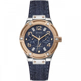 Guess Jet Setter Analog Blue Dial Blue Denim Strap Watch For Women - W0289L1