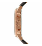 Guess Horizon Quartz Champagne Dial Brown Leather Strap Watch For Women - W0380G4