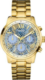 Guess Mini Sunrise Quartz Blue Dial Gold Steel Strap Watch For Women - W0448L6