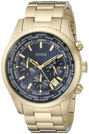 Guess Multifunction Black Dial Gold Steel Strap Watch for Men  - W0602G1