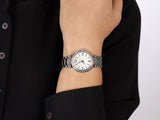 Guess Park Ave White Dial Silver Steel Strap Watch for Women - W0767L1