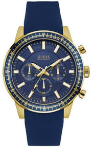 Guess Fuel Chronograph Blue Dial Blue Rubber Strap Watch for Men - W0802G2