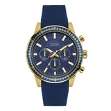 Guess Fuel Chronograph Blue Dial Blue Rubber Strap Watch for Men - W0802G2