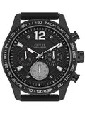 Guess Fleet Chronograph Black Dial Black Rubber Strap Watch for Men - W0971G1