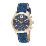 Guess Marina Chronograph Blue Dial Blue Denim Strap Watch For Women - W1057L1