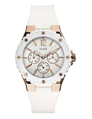 Guess Overdrive Analog White Dial White Rubber Strap Watch for Women - W10614L2