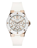 Guess Overdrive Analog White Dial White Rubber Strap Watch for Women - W10614L2