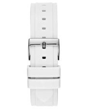 Guess Zena Analog White Dial White Rubber Strap Watch For Women - W1094L1