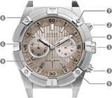 Guess Jolt Chronograph Grey Dial Silver Steel Strap Watch for Men - W0377G1