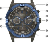 Guess Sport Analog Grey Dial Grey Steel Strap Watch for Men - W0377G5