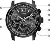 Guess Horizon Chronograph Black Dial Black Steel Strap Watch For Men - W0379G2