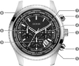 Guess Persuit Multifunction Black Dial Black Leather Strap Watch for Men - W0500G2