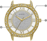 Guess Analog Diamonds Silver Dial Gold Steel Strap Watch For Women - W1013l2