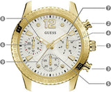 Guess Marina Multifunction White Dial White Rubber Strap Watch for Women - W1025L5