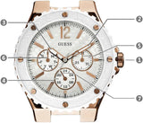 Guess Overdrive Analog White Dial White Rubber Strap Watch for Women - W10614L2