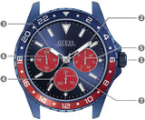 Guess Odyssey Analog Blue Dial Blue Rubber Strap Watch For Men - W1108G1