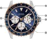 Guess Odyssey Multifunction Blue Dial Blue Rubber Strap Watch For Men - W1108G4