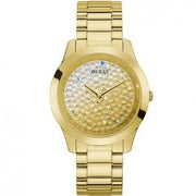 Guess Crush Gold Dial Gold Steel Strap Watch For Women - GW0020L2