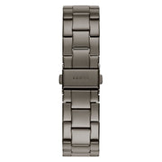 Guess G Twist Diamonds Purple Dial Black Steel Strap Watch For Women - W1201L4
