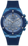 Guess Poseidon Blue Dial Blue Rubber Strap Watch for Men - GW0057G3