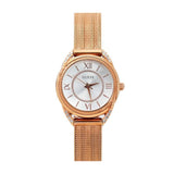 Guess Whisper Silver Dial Rose Gold Mesh Bracelet Watch for Women - W1084L3