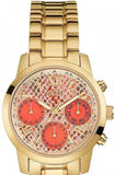 Guess Mini Sunrise Quartz Analog Orange Dial Gold Steel Strap Watch For Women - W0448L7