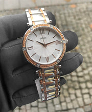 Guess Park Ave Silver Dial Two Tone Steel Strap Watch for Women - W0636L1