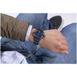 Guess Scope Multifunction Blue Dial Blue Steel Strap Watch for Men - GW0454G4