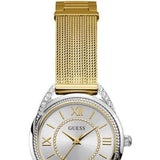 Guess Whisper Silver Dial Gold Mesh Bracelet Watch for Women - W1084L2