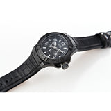 Guess Rigor Analog Black Dial Black Leather Strap Watch For Men - W0040G1